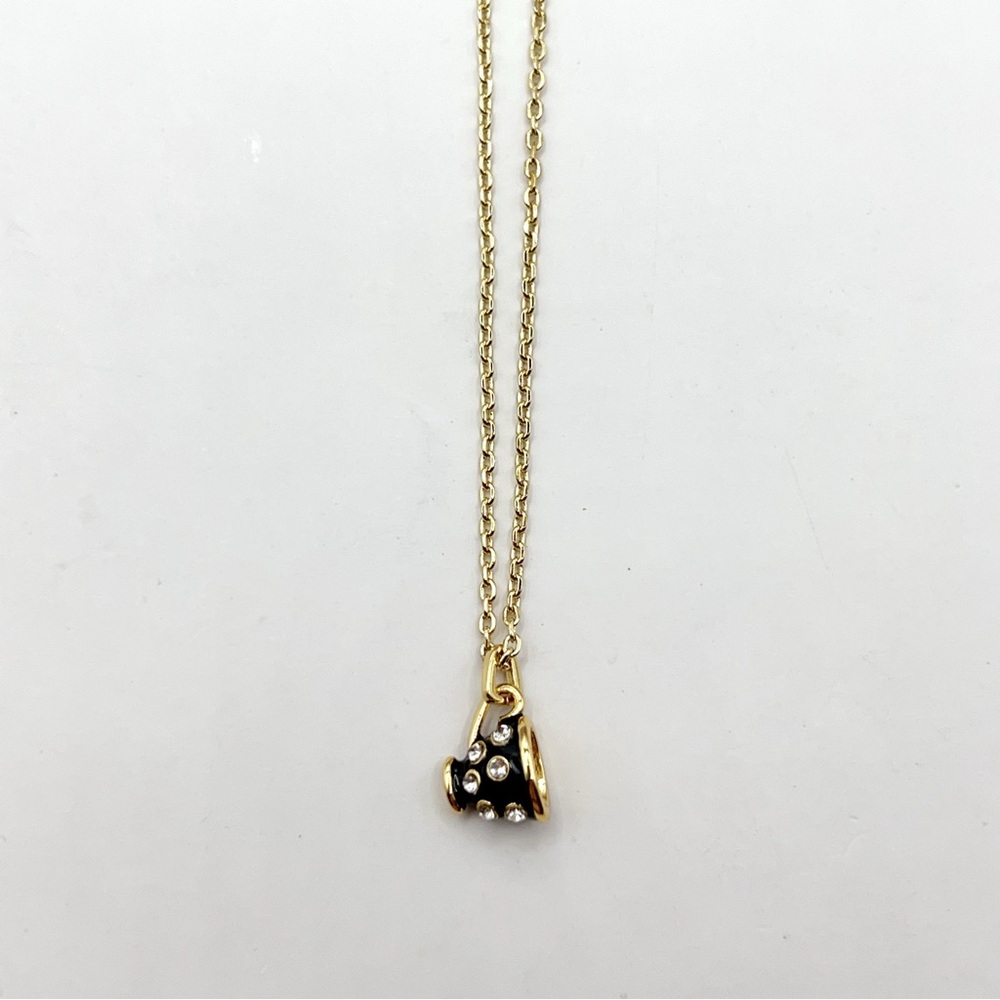 KS840-Kate Spade black teacup necklace
